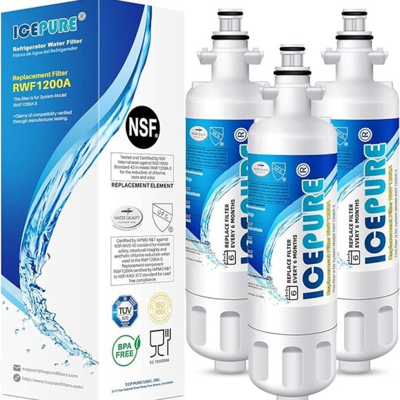 ICEPURE Water Filter Replacement – 3PACK (ADQ36006101, 9690, LG LT700P, Kenmore - Picture 1 of 4